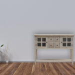 2 Door 4 Drawer Glazed Console4