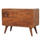 2 Drawer Curved Chestnut Chest1
