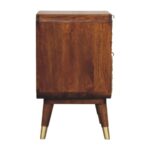 Avora Brass Embossed 2 Drawer Chestnut Nightstand3