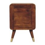 Avora Brass Embossed 2 Drawer Chestnut Nightstand4
