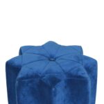 Blue Velvet Star Footstool2