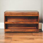 Buffalo Hide Pull out Chestnut Shoe Storage Bench5