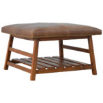 Buffalo Hide Square Foot Stool1