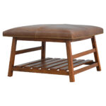 Buffalo Hide Square Foot Stool2