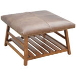 Buffalo Hide Square Foot Stool3