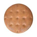 Buffalo hide leather Round Ottoman2