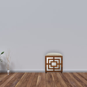 Carved Linen Seat Footstool4