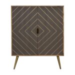 Cement Brass Inlay Cabinet
