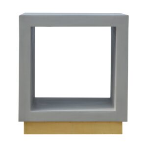 Cement Cube Nightstand Table