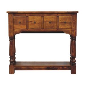 Chestnut 4 Drawer Console Table