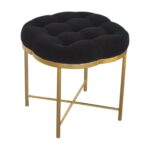 Clover Black Velvet Footstool3
