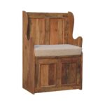 Cream Boucle Mini Monks Bench1