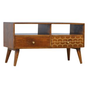 Gold Art Pattern Drawer Media Unit1