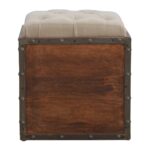 Iron Padded Storage Footstool