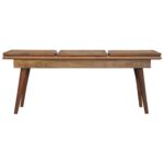 Larissa Triple Accent Oak-ish Cane Bench