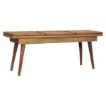 Larissa Triple Accent Oak-ish Cane Bench1