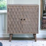 Mini Pineapple Carved Stone Finish Cabinet4