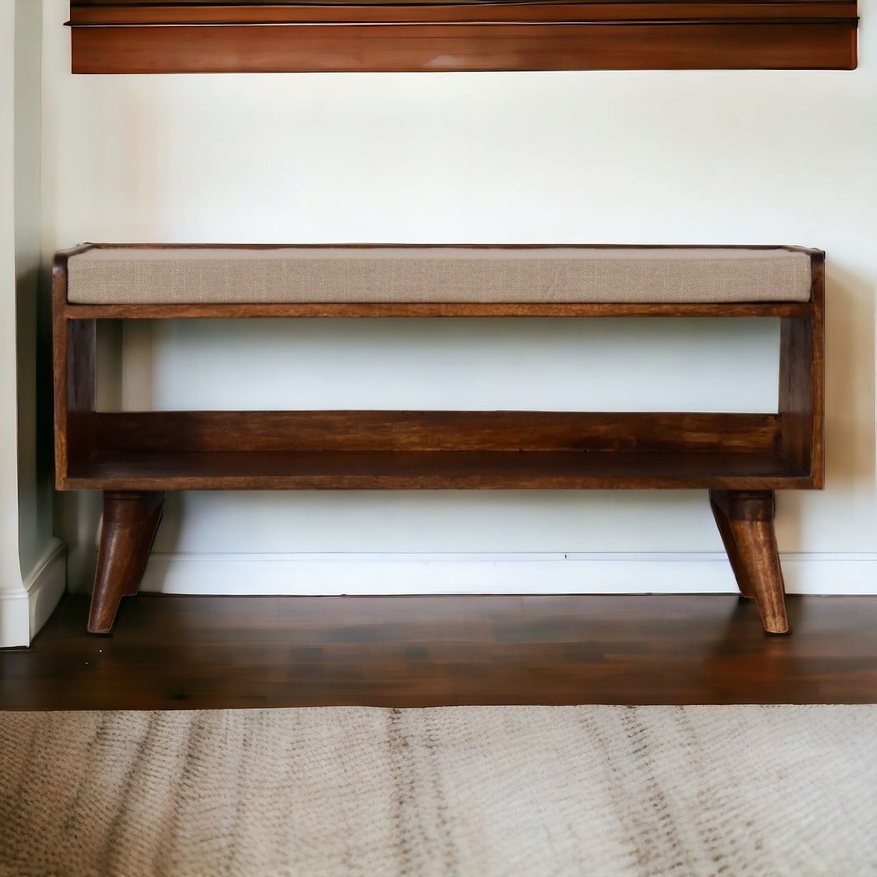 Mud Linen Nordic Storage Bench3