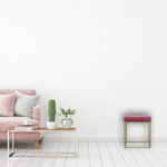 Pink Velvet Gold Base Footstool4