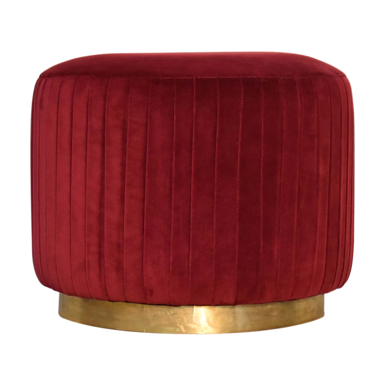 Velvet Pleated Footstool