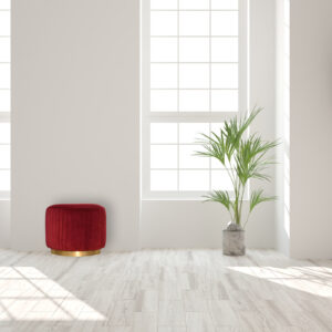 White empty room. Scandinavian interior design. 3D illustration