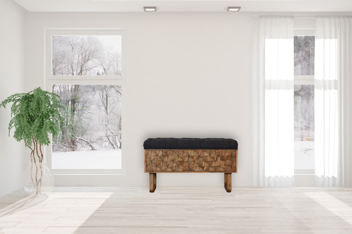 Black Tweed Pineapple Bench1 Black Tweed Pineapple Bench1