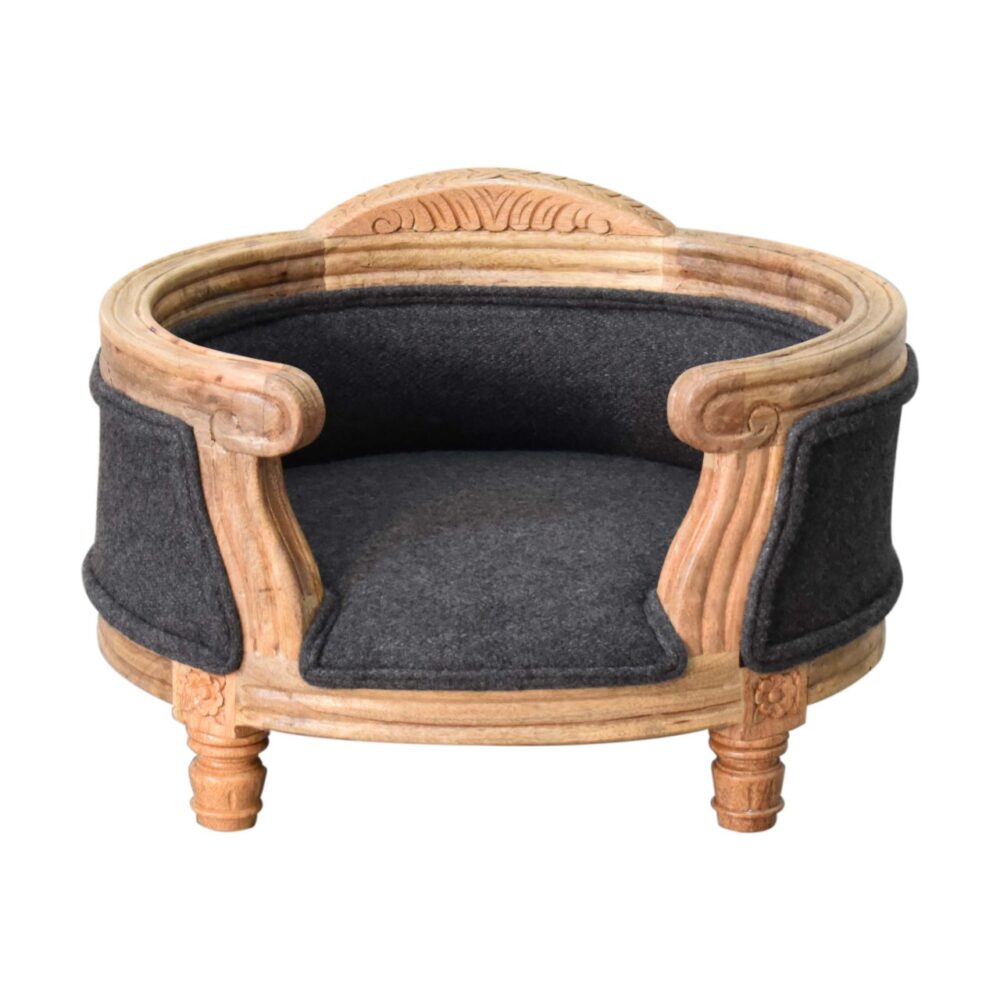 Carved Battleship Tweed Pet Bed1 Carved Battleship Tweed Pet Bed1
