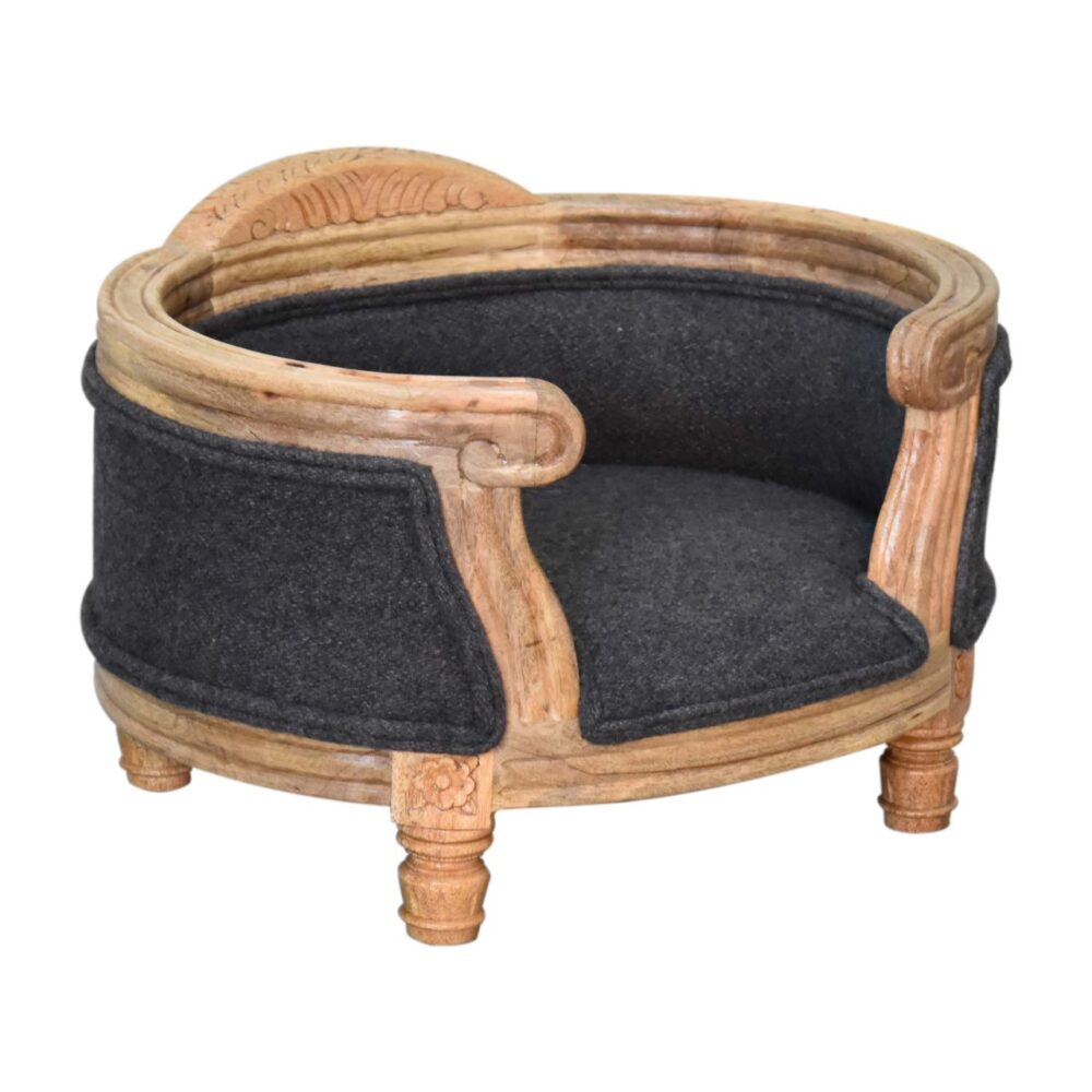 Carved Battleship Tweed Pet Bed3 Carved Battleship Tweed Pet Bed3