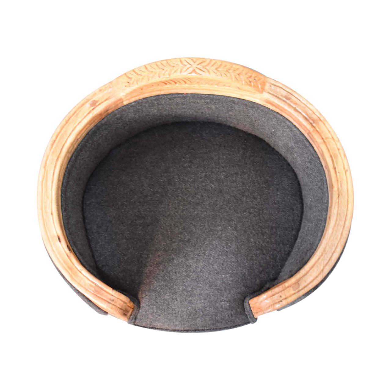 Carved Battleship Tweed Pet Bed4 Carved Battleship Tweed Pet Bed4