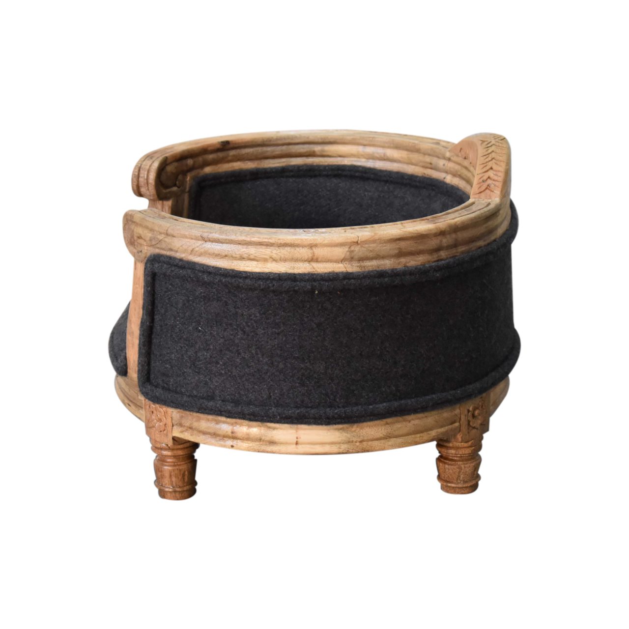 Carved Battleship Tweed Pet Bed5 Carved Battleship Tweed Pet Bed5