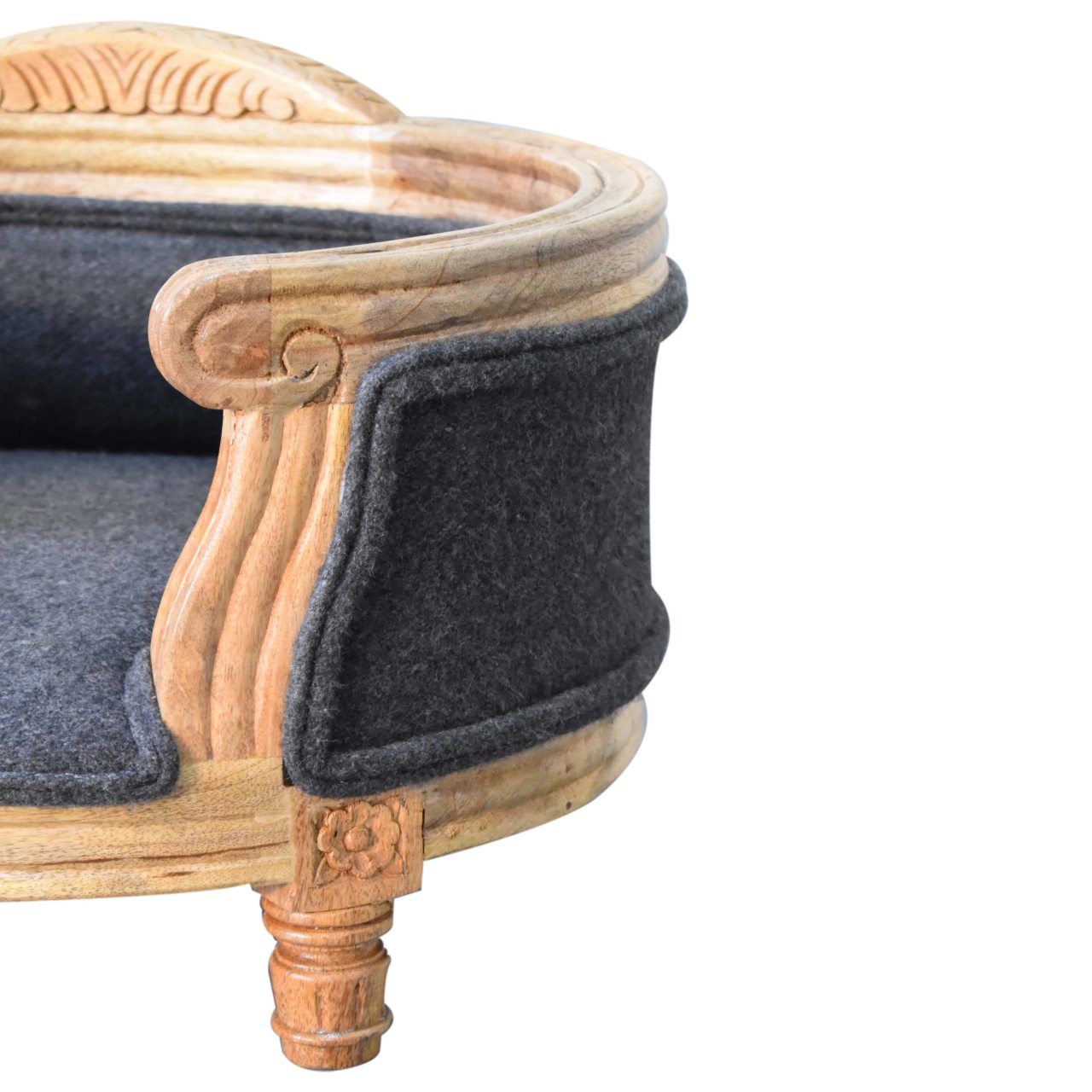 Carved Battleship Tweed Pet Bed6