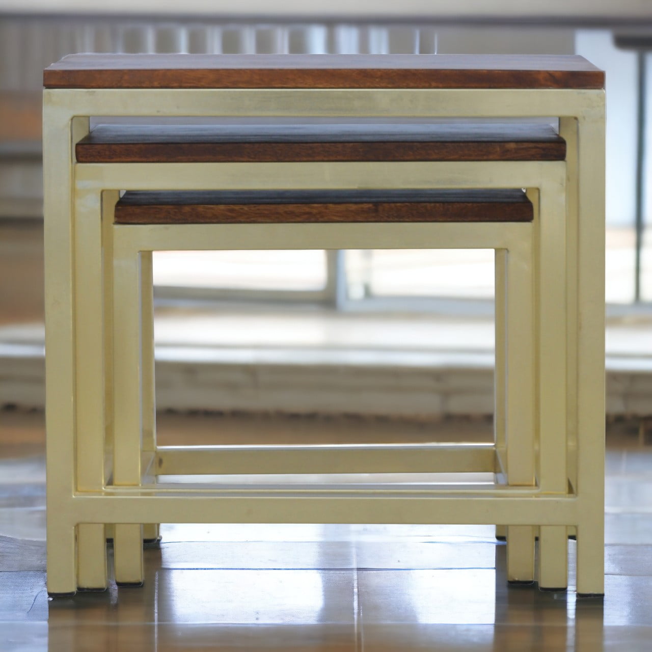 Chunky Gold Stool Set of 3 Chunky Gold Stool Set of 3