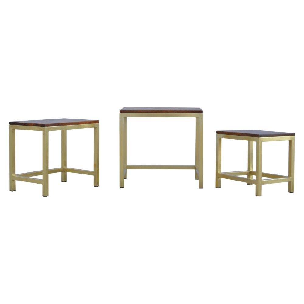 Chunky Gold Stool Set of 33 Chunky Gold Stool Set of 33