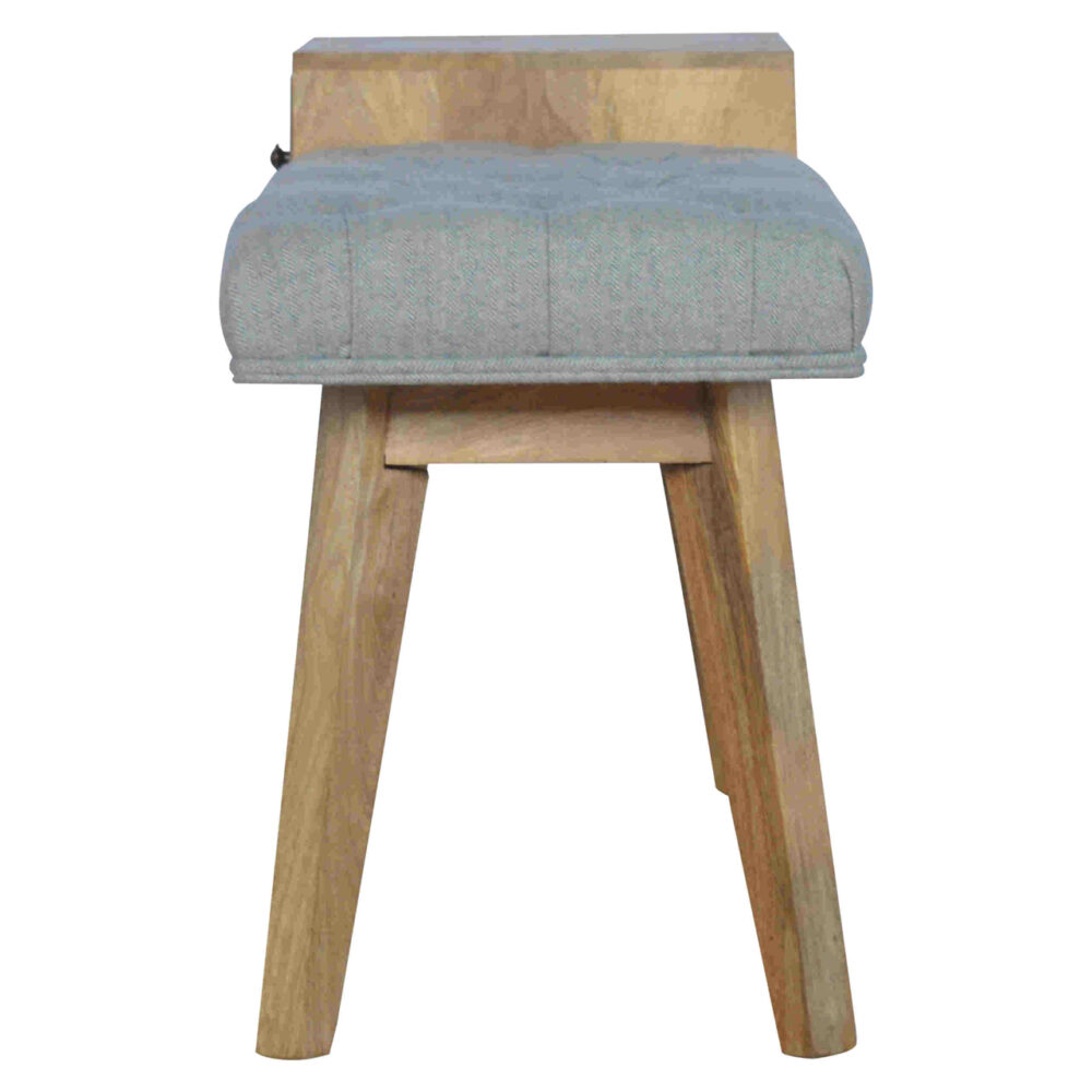 Grey Tweed Bench with 1 Drawer2 Grey Tweed Bench with 1 Drawer2