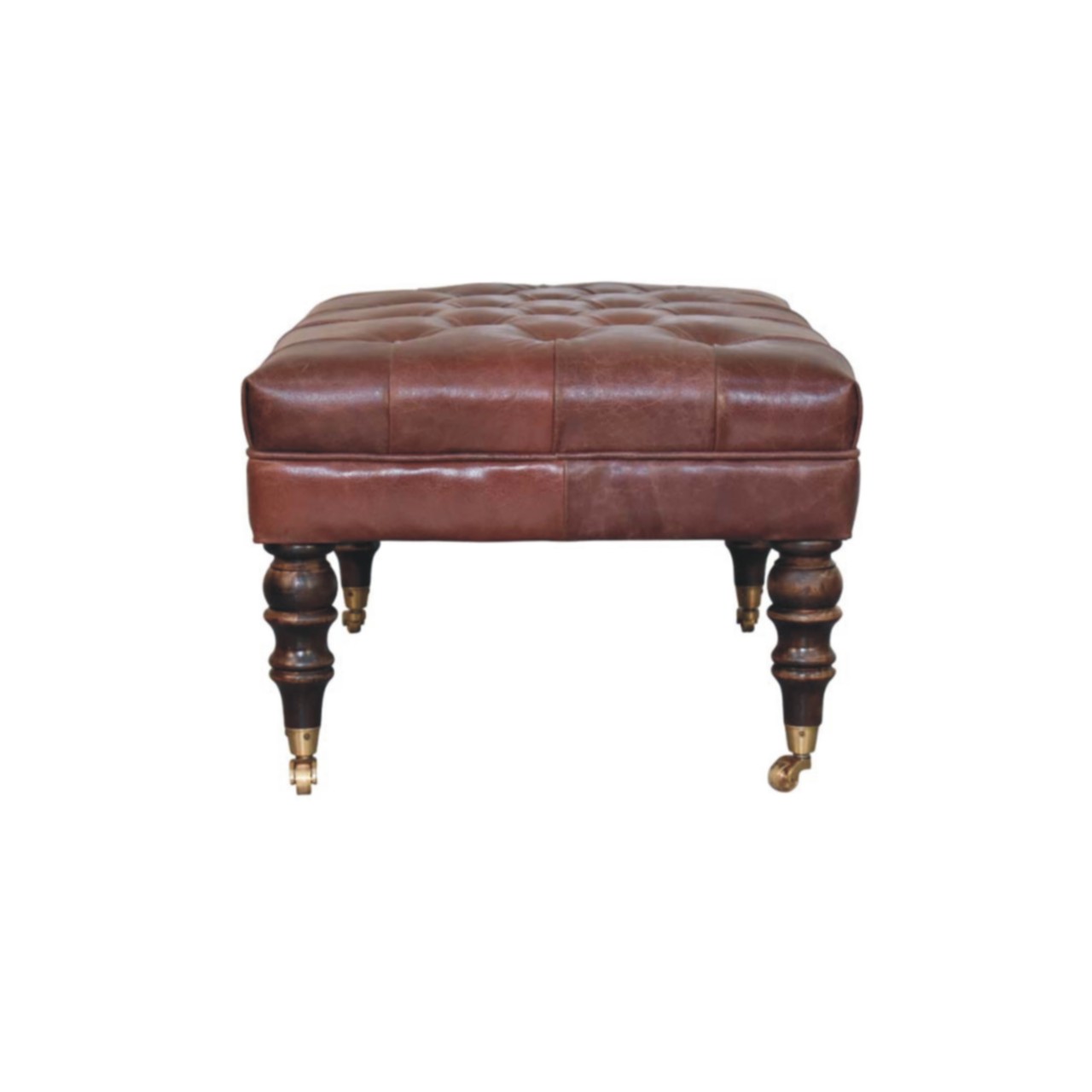 Leather Ottoman with Castor Legs4 Leather Ottoman with Castor Legs4