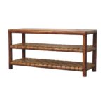Regency Woven Chestnut 2 slot Shoe Rack1